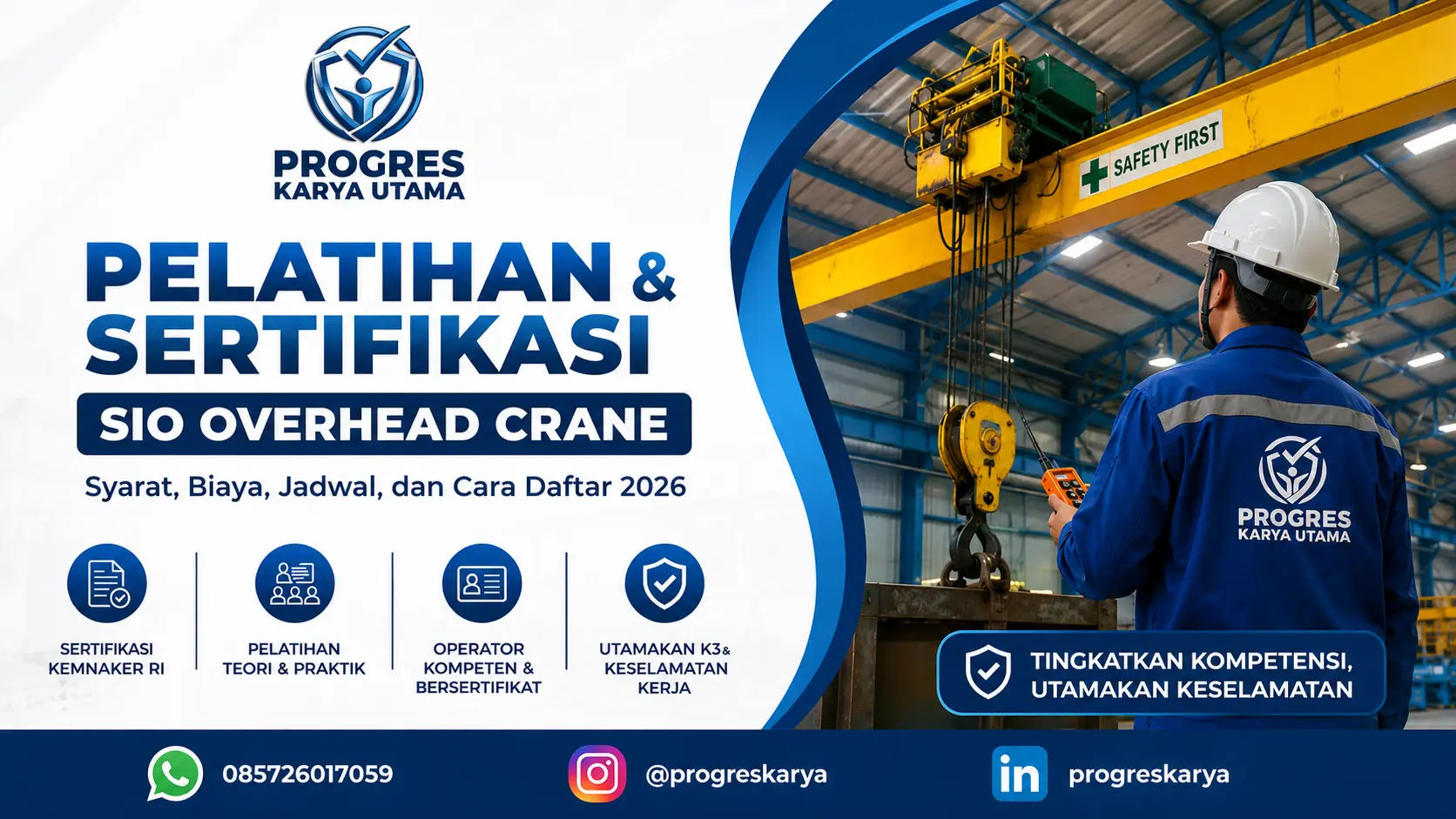Pelatihan SIO Overhead Crane: Syarat, Biaya, Jadwal, dan Cara Daftar 2026