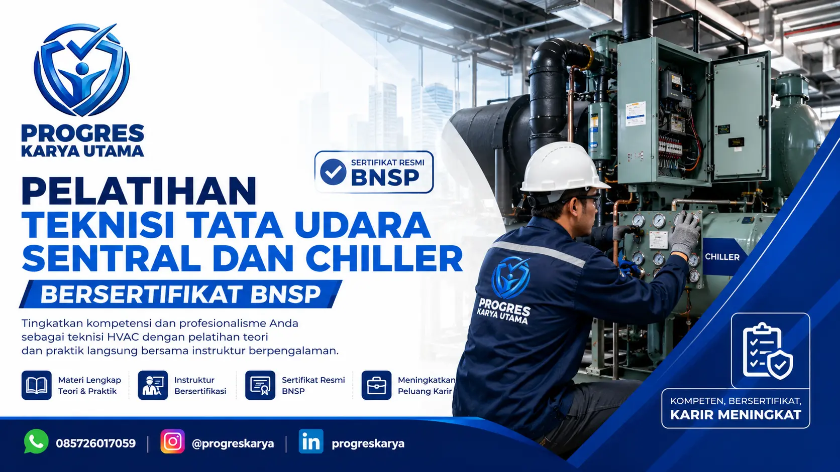 Pelatihan Teknisi Tata Udara Sentral dan Chiller Bersertifikat BNSP